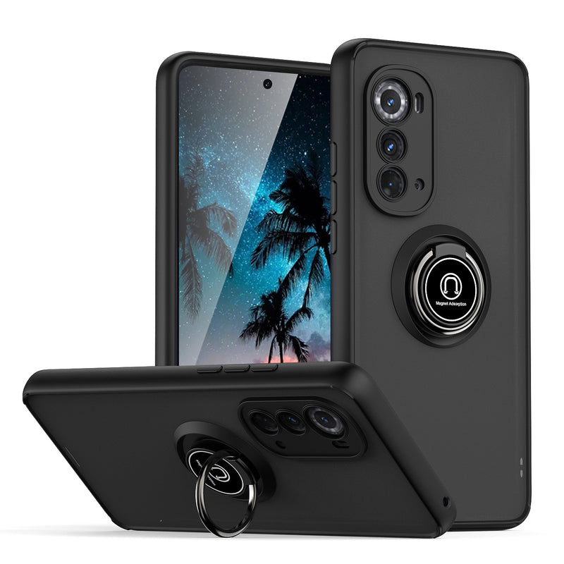 TJS "Define" Ring Kickstand Phone Case for Motorola Edge 5G 2022