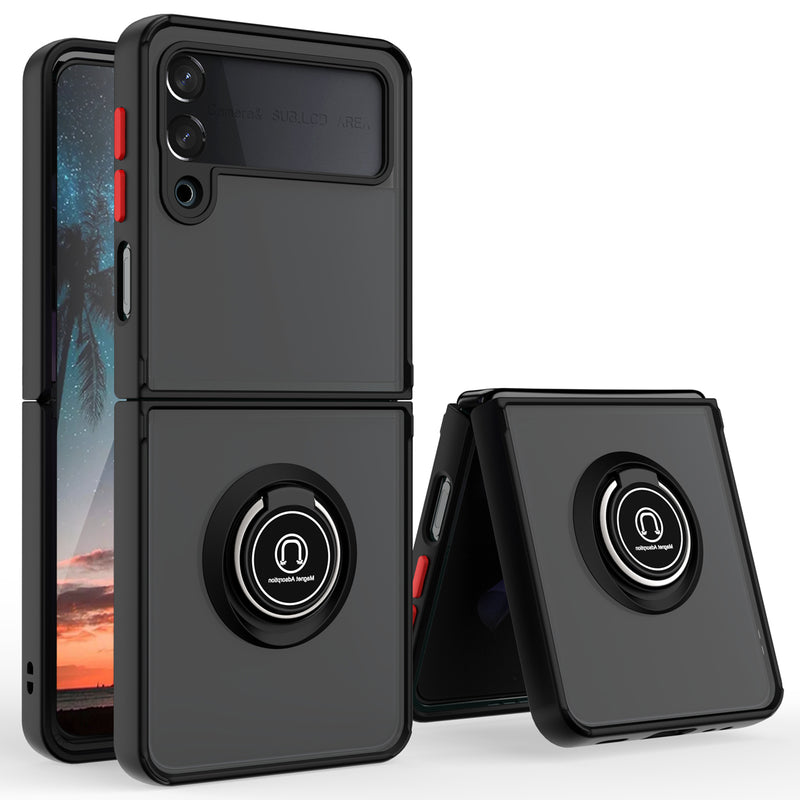 TJS "Define" Ring Kickstand Phone Case for Samsung Galaxy Z Filp 3