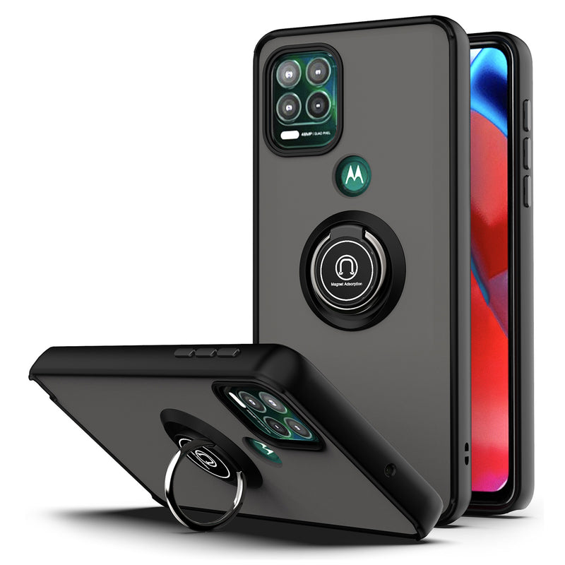 TJS "Define" Ring Kickstand Phone Case for Motorola G Stylus 5G 2021