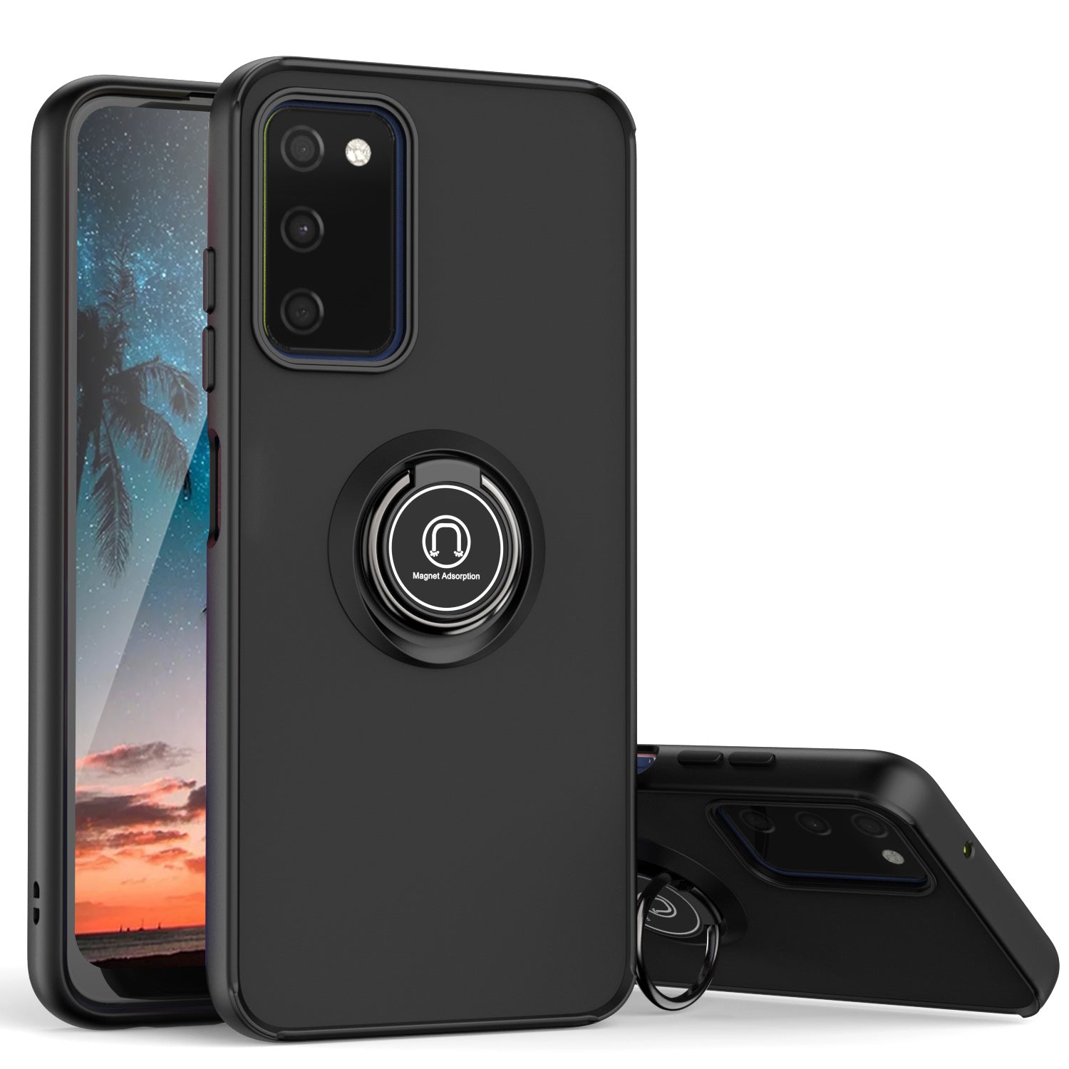 TJS "Define" Ring Kickstand Phone Case for Samsung Galaxy A03s