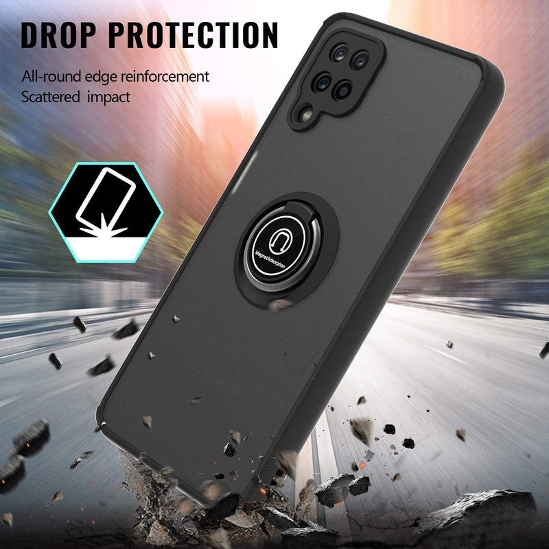 TJS "Define" Ring Kickstand Phone Case for Samsung A42 5G