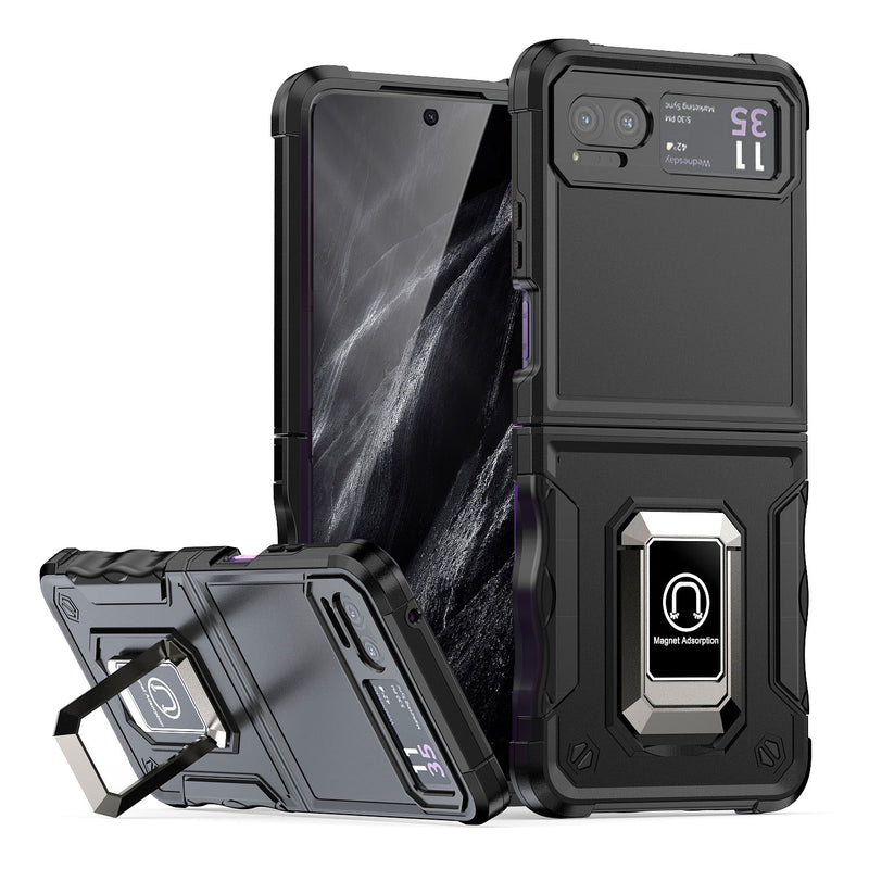 TJS "ArmorBox" Ring Kickstand Phone Case for Motorola Razr 2023