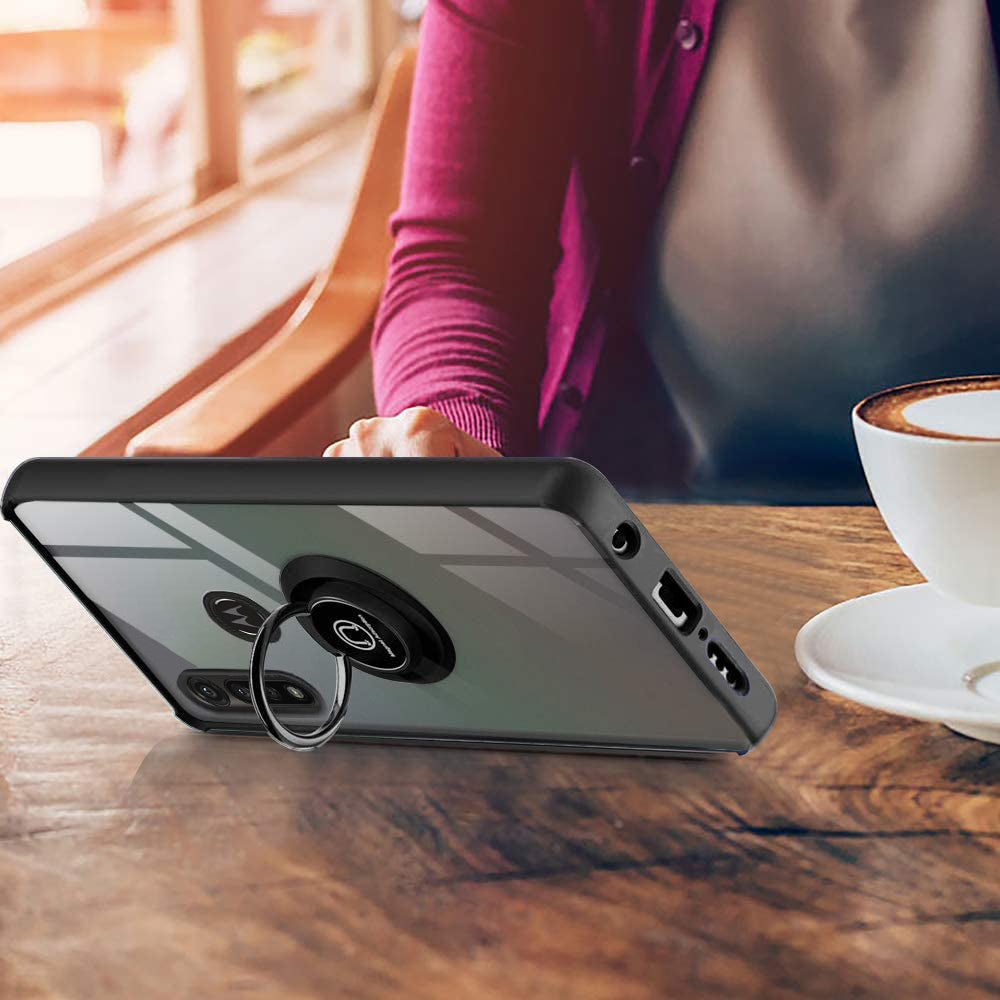 TJS "Define" Ring Kickstand Phone Case for Motorola G Power 2020