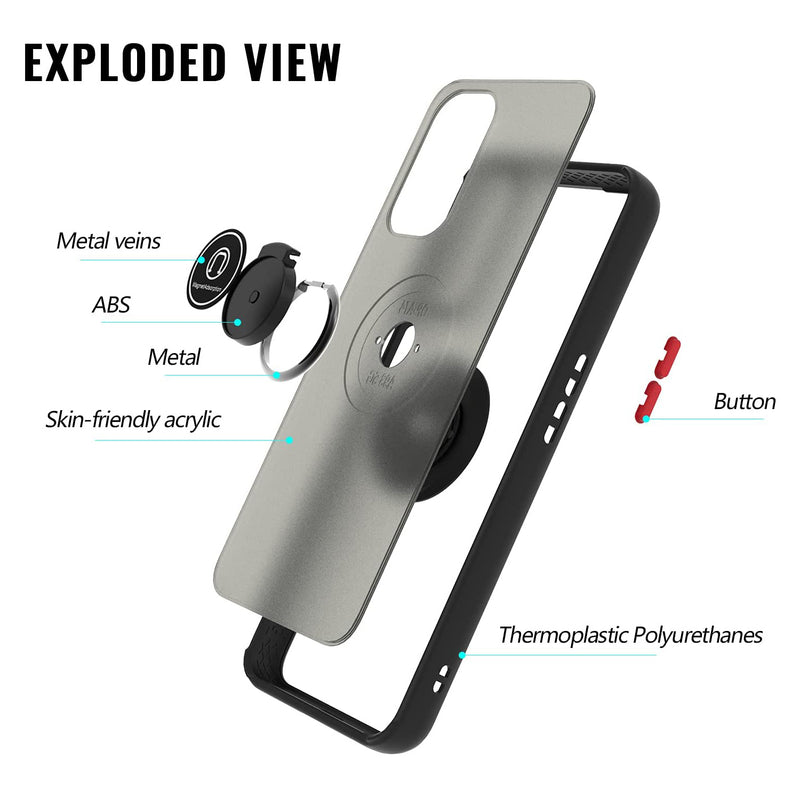 TJS "Define" Ring Kickstand Phone Case for OnePlus Nord N200