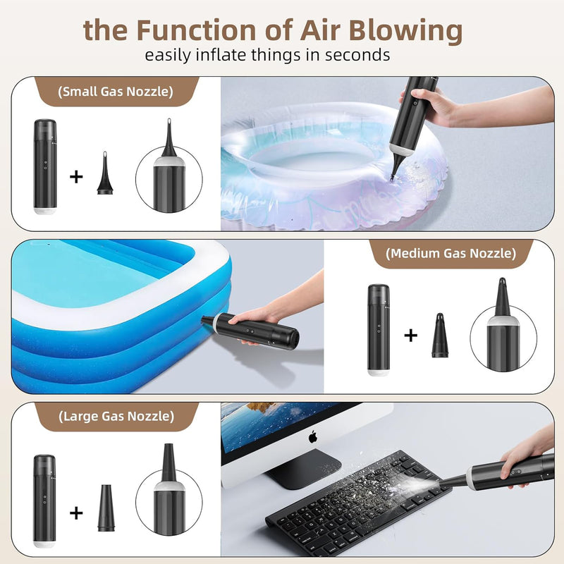 EQUIPD Mini Handheld Vacuum, 13000PA Powerful Car Vacuum Cleaner High Power Cordless Rechargeable, Portable Mini Vacuum with LED SOS Light, Small Hand Held Vacuuming Cordless, Dust Busters (P16)