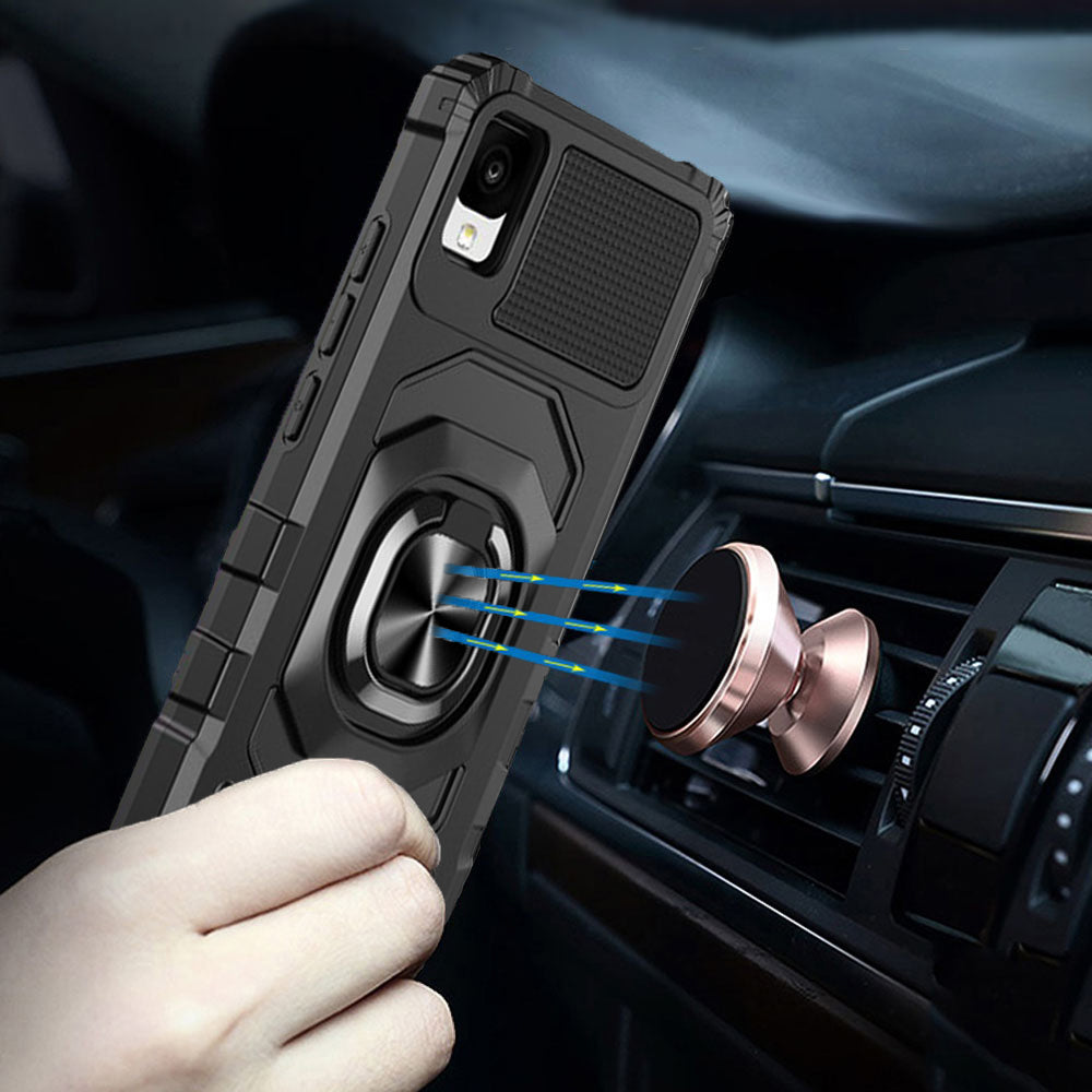 TJS "ArmorMax" Ring Kickstand Phone Case for TCL ION Z