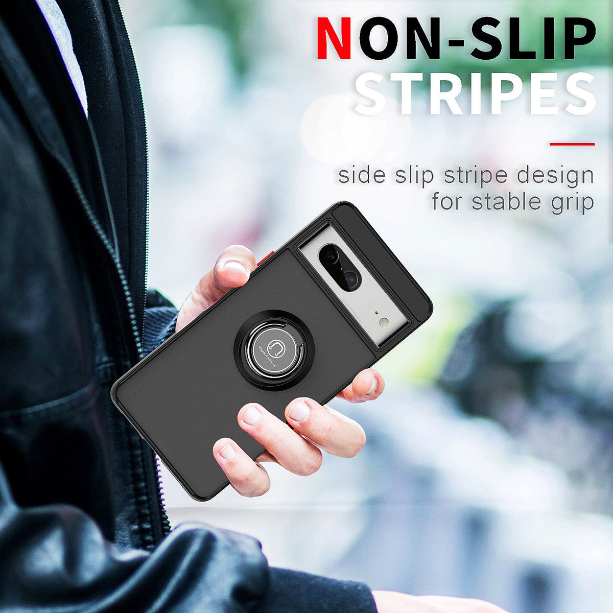 TJS "Define" Ring Kickstand Phone Case for Pixel7