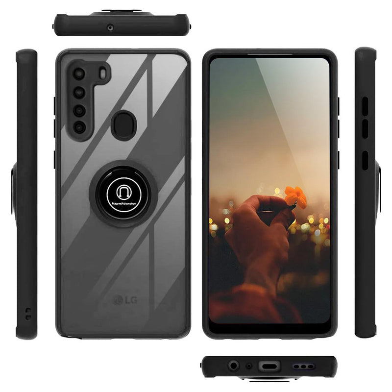 TJS "Define" Ring Kickstand Phone Case for Samsung A21