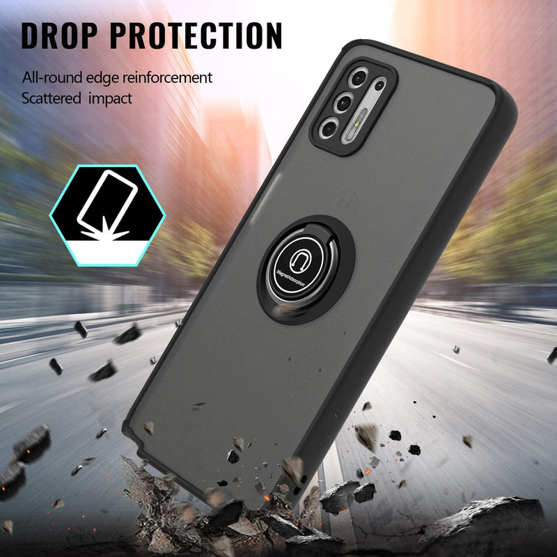 TJS "Define" Ring Kickstand Phone Case for Motorola G Stylus 2021