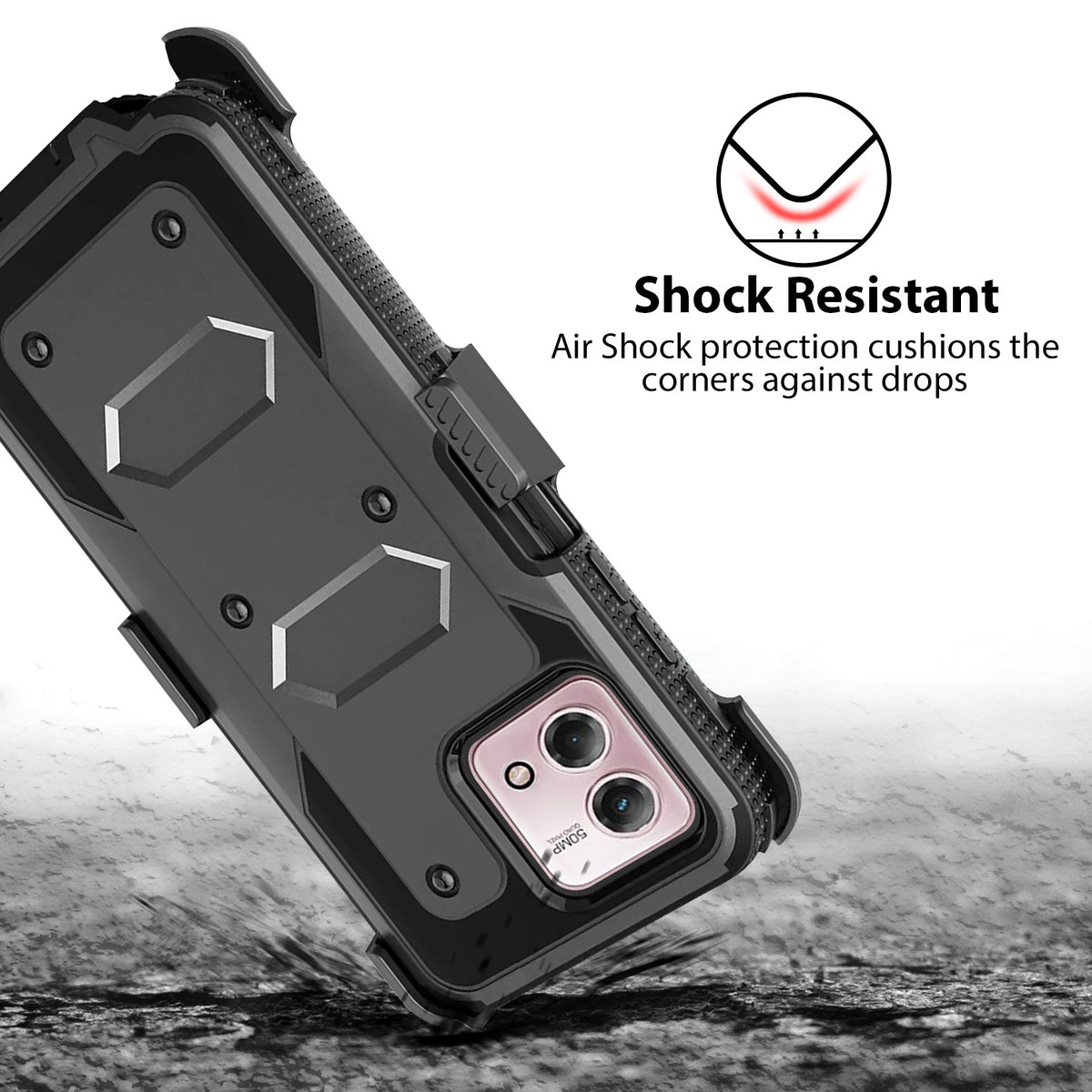 TJS "TankMate II" Holster Phone Case for Motorola G Stylus 5G 2023