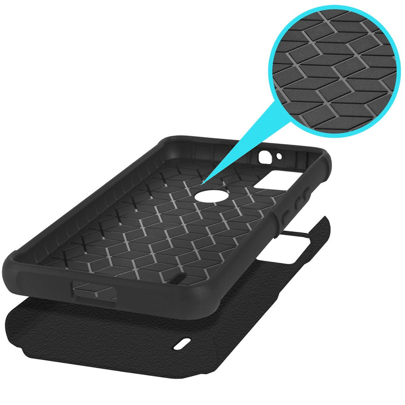 TJS "ArmorLux" Hybrid Phone Case for Cricket Icon 5