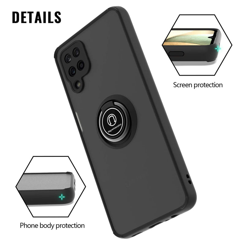 TJS "Define" Ring Kickstand Phone Case for Samsung A42 5G