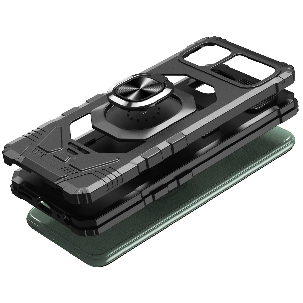 TJS "ArmorMax" Ring Kickstand Phone Case for Boost Mobile Celero 5G Plus 2023
