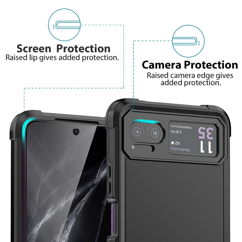 TJS "ArmorBox" Ring Kickstand Phone Case for Motorola Razr 2023