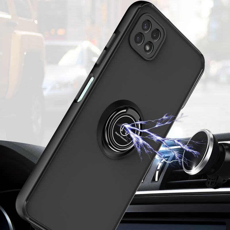 TJS "Define" Ring Kickstand Phone Case for Samsung Galaxy A22 5G