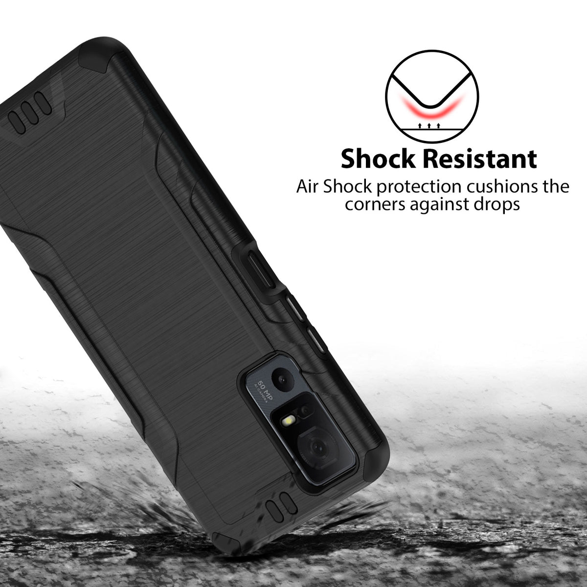 TJS "Herculus" Hybrid Phone Case for TCL 40 XL / TCL 40 T (T608DL)