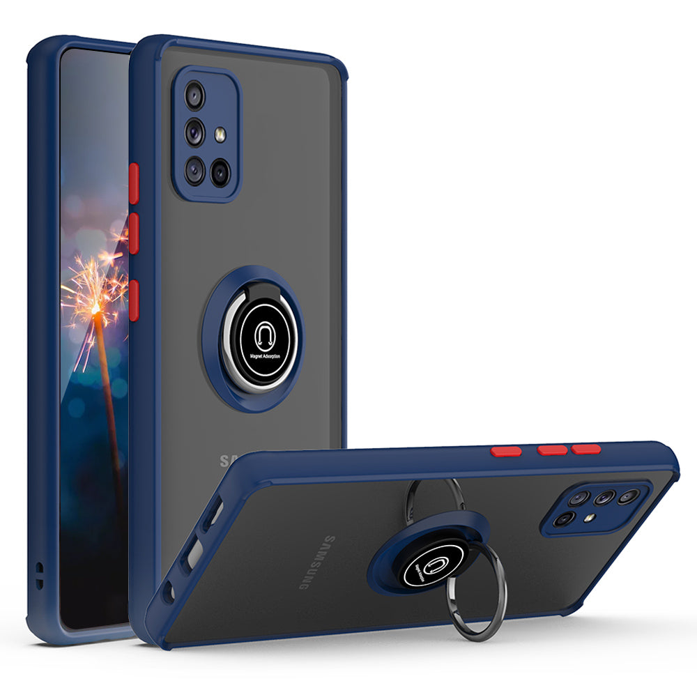 TJS "Define" Ring Kickstand Phone Case for Samsung A71 5G
