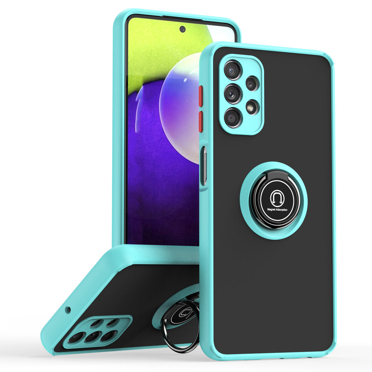 TJS "Define" Ring Kickstand Phone Case for Samsung A32 5G