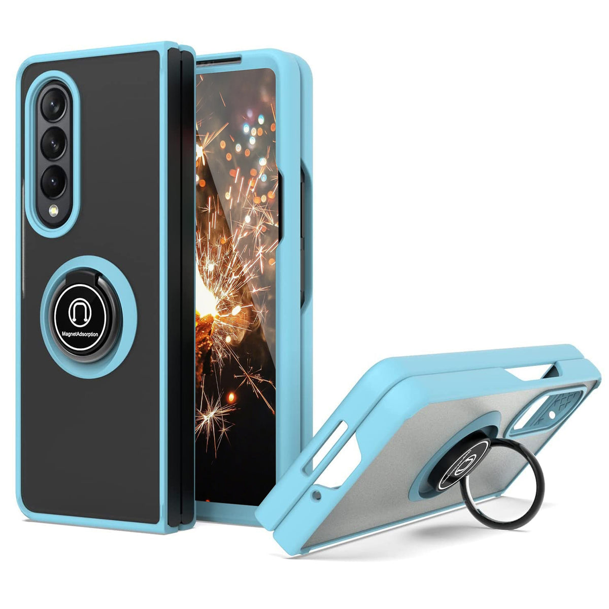 TJS "Define" Ring Kickstand Phone Case for Samsung Galaxy Z Fold 3