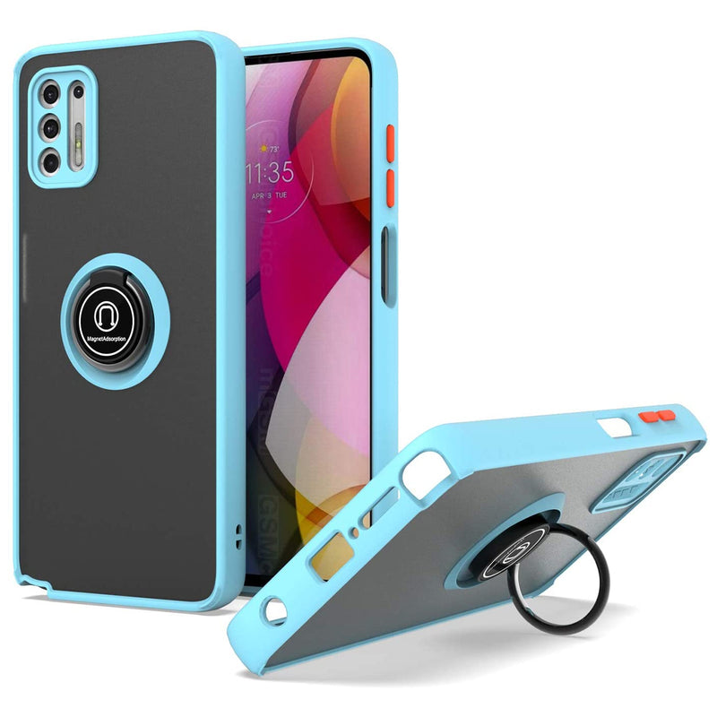TJS "Define" Ring Kickstand Phone Case for Motorola G Stylus 2021