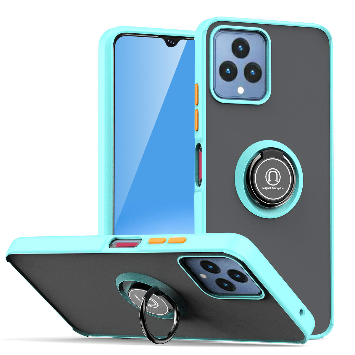 TJS "Define" Ring Kickstand Phone Case for T-mobile Revvl 6 5G