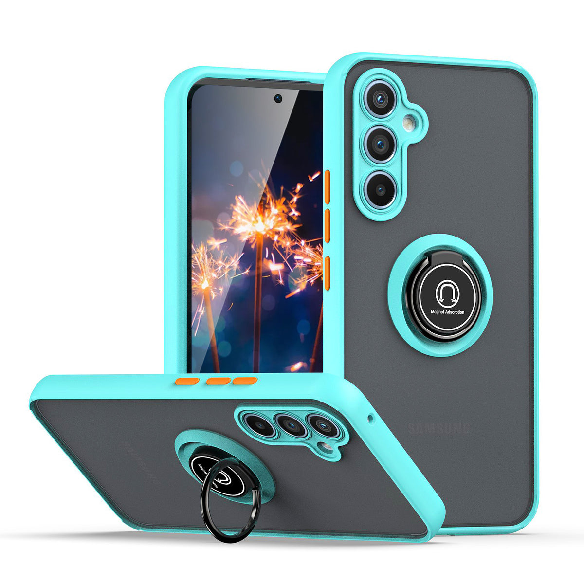 TJS "Define" Ring Kickstand Phone Case for Samsung Galaxy A54 5G