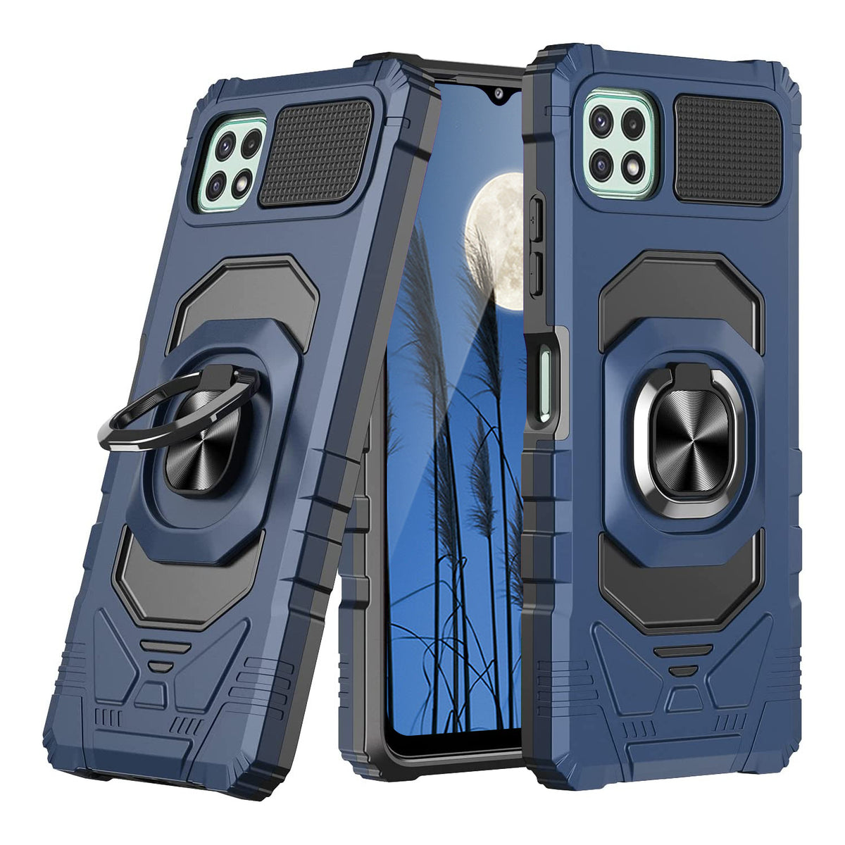 TJS "ArmorMax" Ring Kickstand Phone Case for Boost Mobile Celero 5G Plus 2023