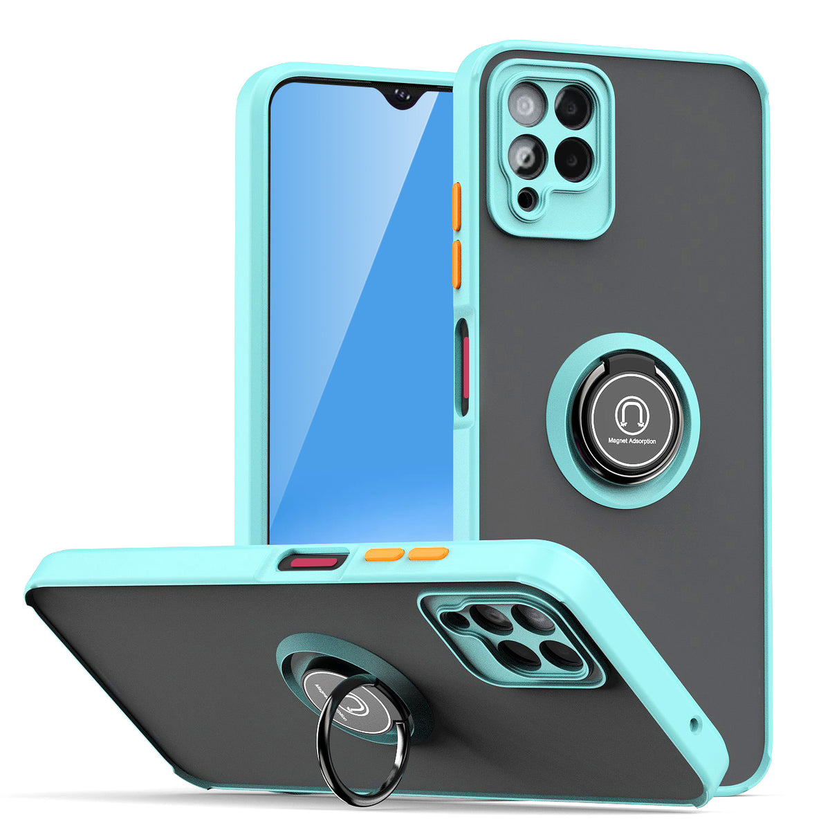 TJS "Define" Ring Kickstand Phone Case for T-mobile Revvl 6 Pro 5G