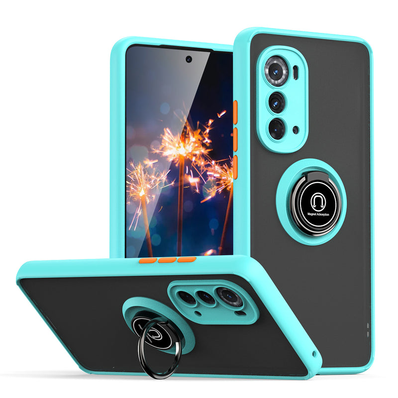 TJS "Define" Ring Kickstand Phone Case for Motorola Edge 5G 2022