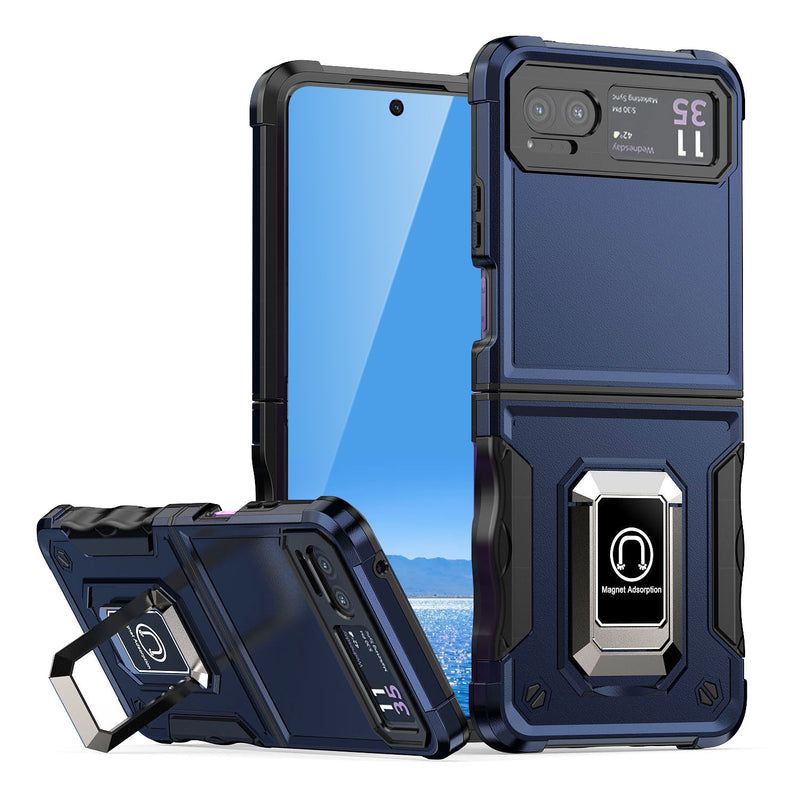 TJS "ArmorBox" Ring Kickstand Phone Case for Motorola Razr 2023