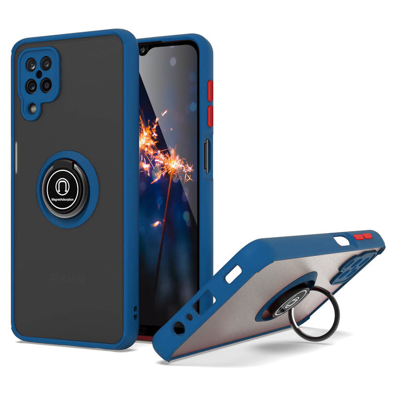 TJS "Define" Ring Kickstand Phone Case for Samsung A12