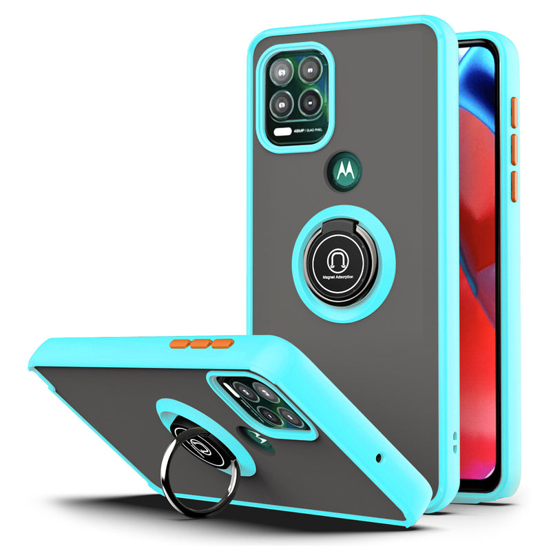TJS "Define" Ring Kickstand Phone Case for Motorola G Stylus 5G 2021