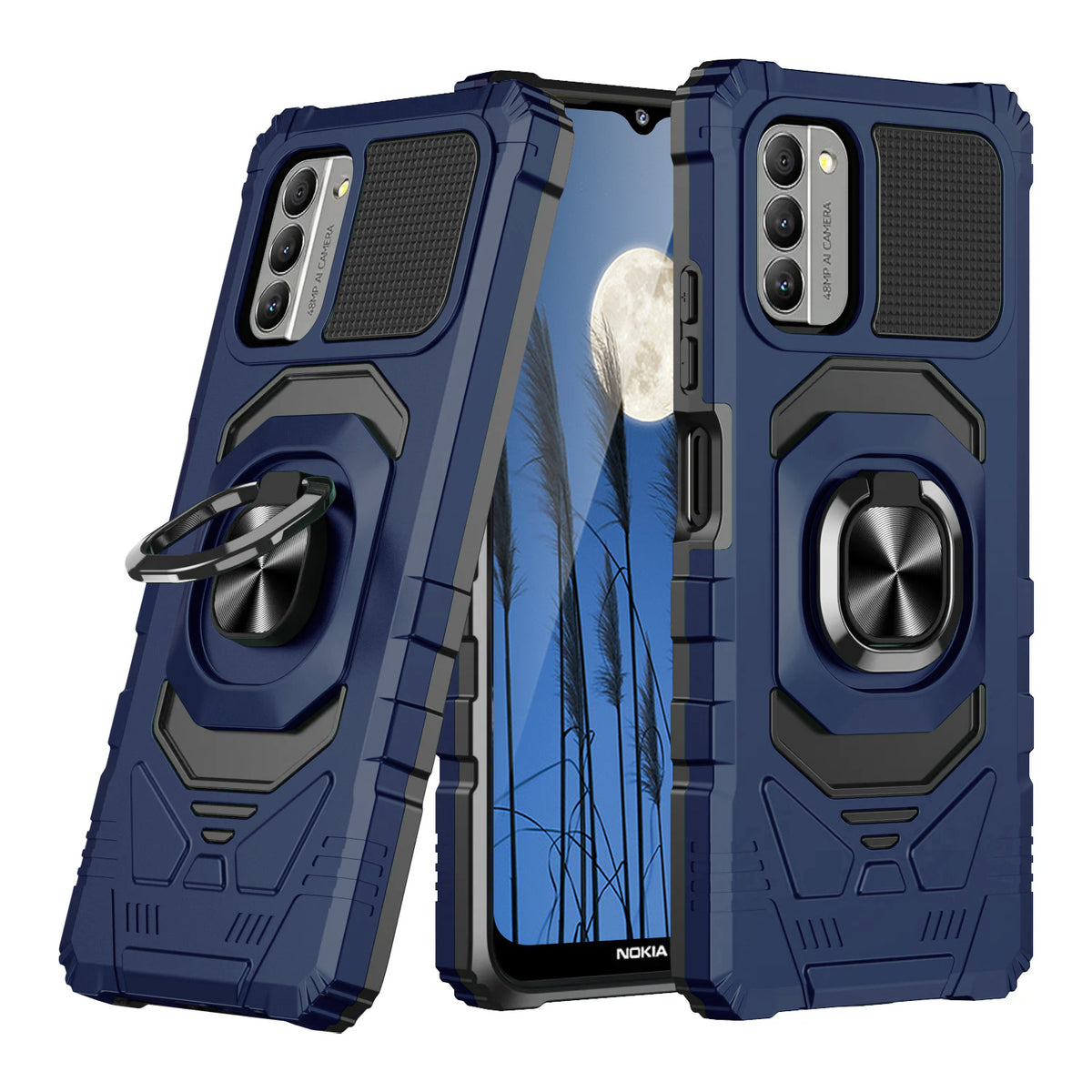 TJS "ArmorMax" Ring Kickstand Phone Case for Nokia G100 / Nokia C300