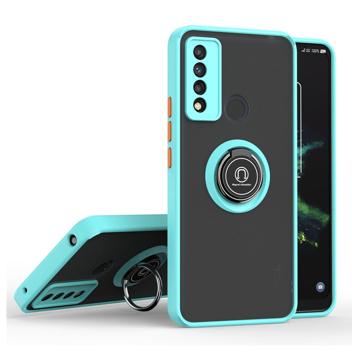 TJS "Define" Ring Kickstand Phone Case for TCL 20XE
