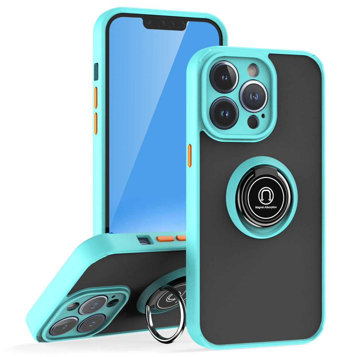 TJS "Define" Ring Kickstand Phone Case for iPhone 13 Pro Max