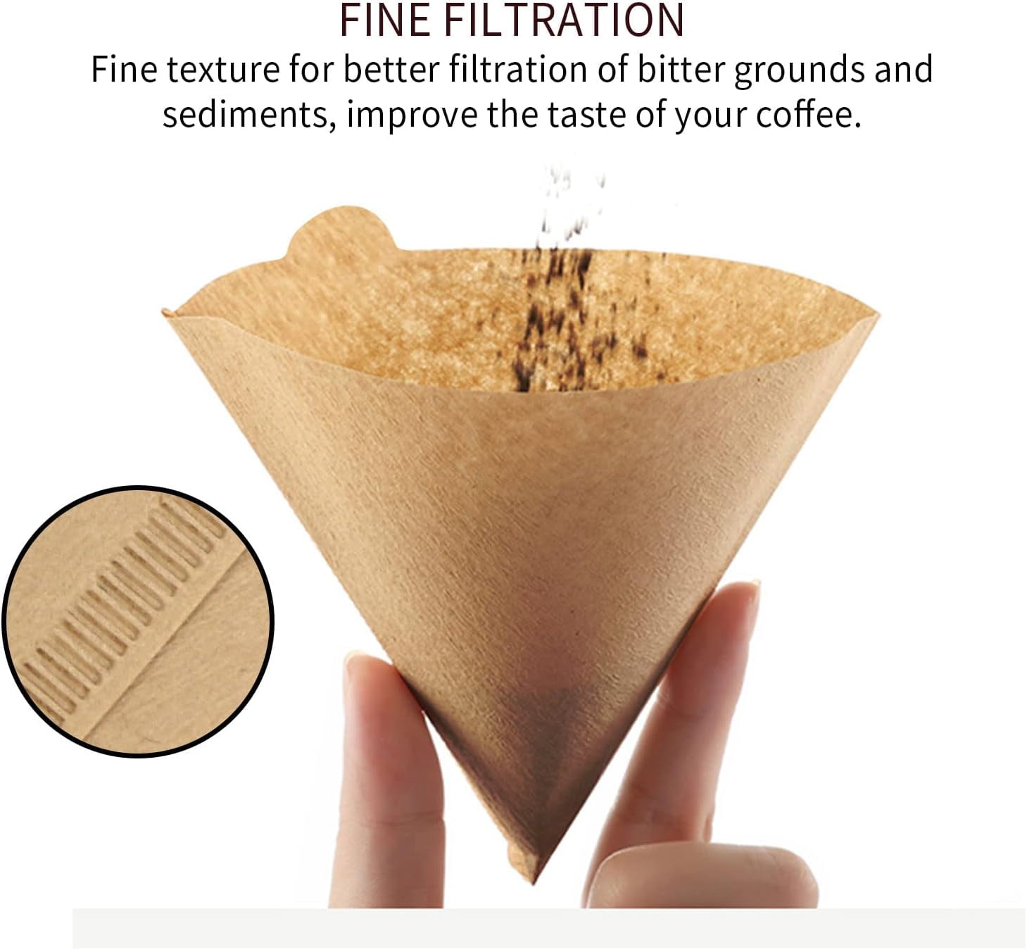 TJS Size 02 unbleached cone coffee filters 200 count