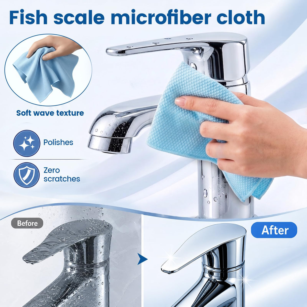 Niveaya reusable fish scale microfiber cleaning cloth detail 5