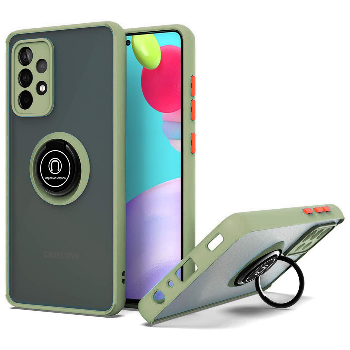 TJS "Define" Ring Kickstand Phone Case for Samsung Galaxy A33 5G