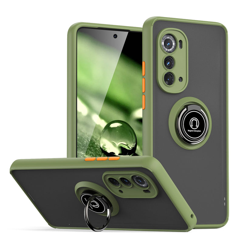 TJS "Define" Ring Kickstand Phone Case for Motorola Edge 5G 2022