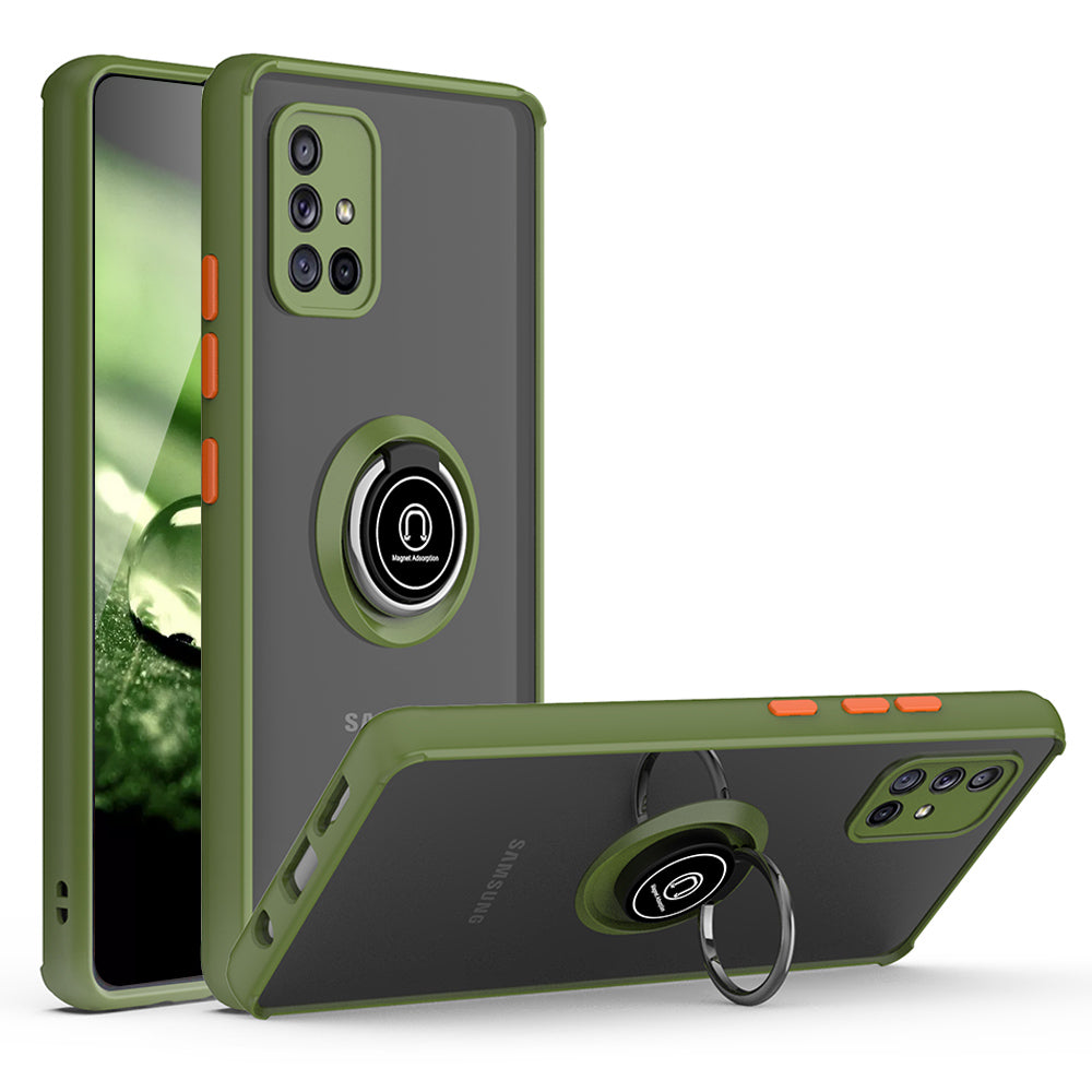 TJS "Define" Ring Kickstand Phone Case for Samsung A71 5G