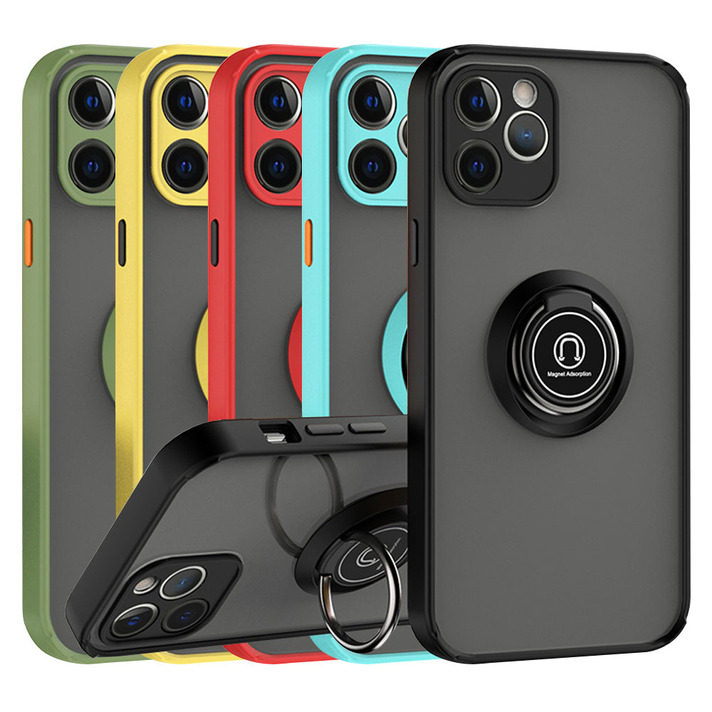 TJS "Define" Ring Kickstand Phone Case for iPhone 12