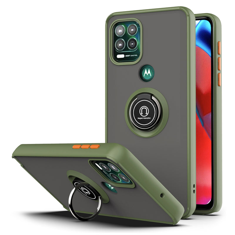 TJS "Define" Ring Kickstand Phone Case for Motorola G Stylus 5G 2021