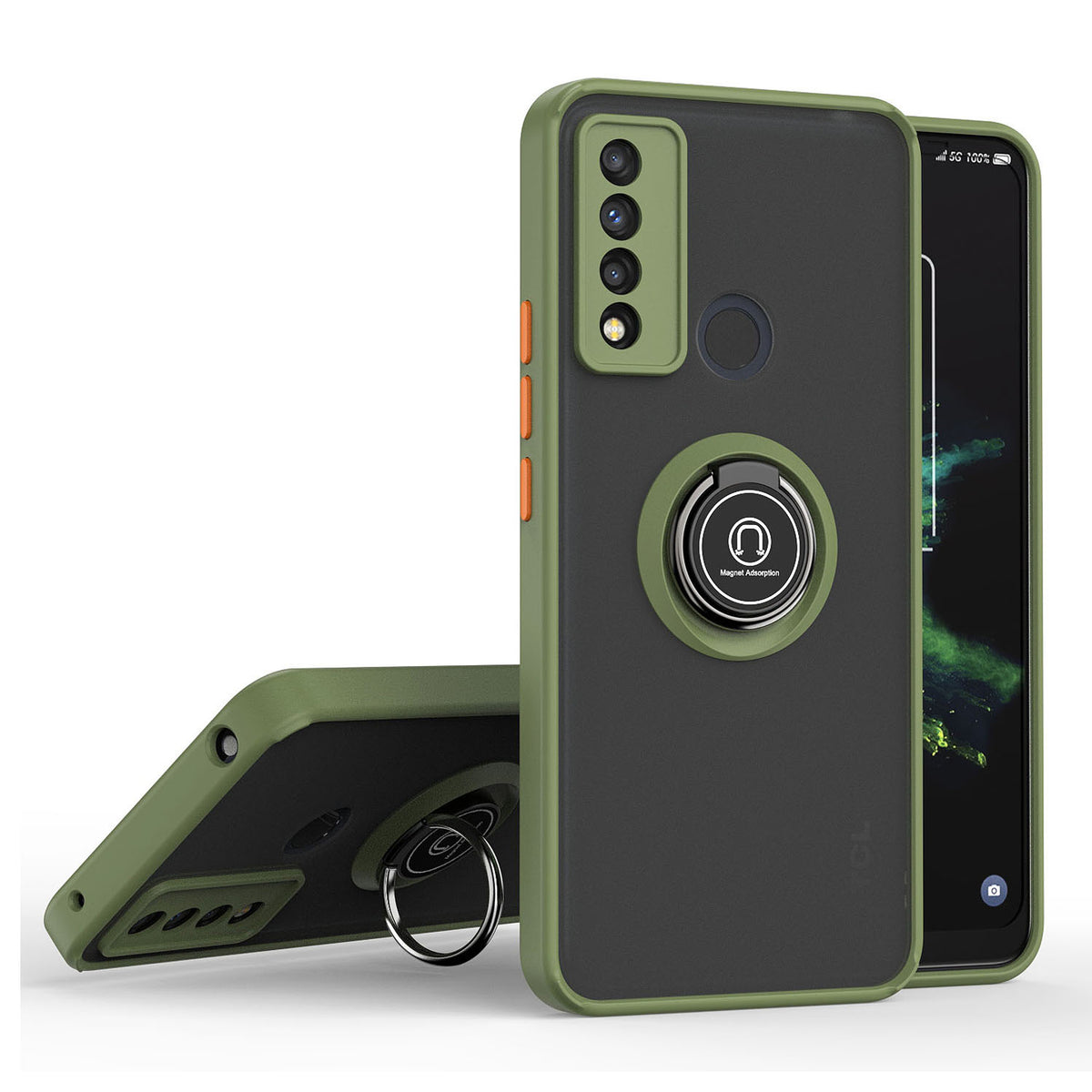 TJS "Define" Ring Kickstand Phone Case for TCL 20XE
