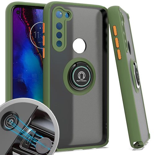 TJS "Define" Ring Kickstand Phone Case for Motorola G Stylus