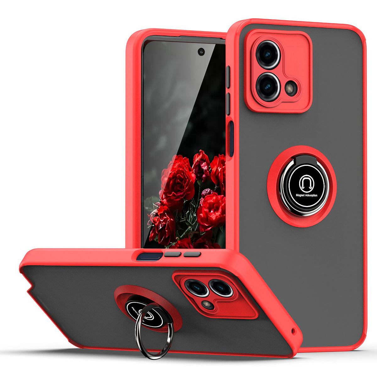 TJS "Define" Ring Kickstand Phone Case for Motorola G Stylus 5G 2023