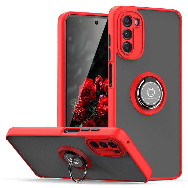 TJS "Define" Ring Kickstand Phone Case for Motorola G 5G 2022