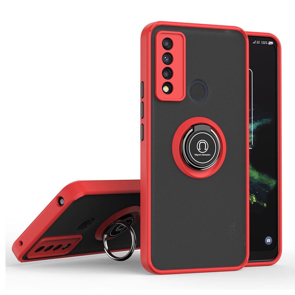 TJS "Define" Ring Kickstand Phone Case for TCL 20XE