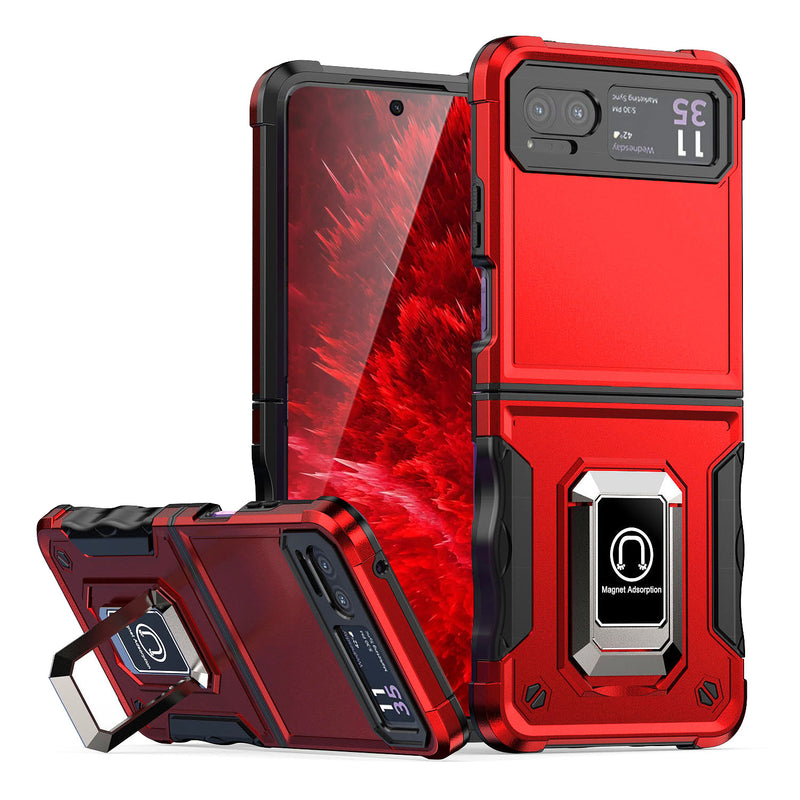 TJS "ArmorBox" Ring Kickstand Phone Case for Motorola Razr 2023
