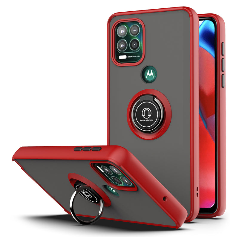 TJS "Define" Ring Kickstand Phone Case for Motorola G Stylus 5G 2021