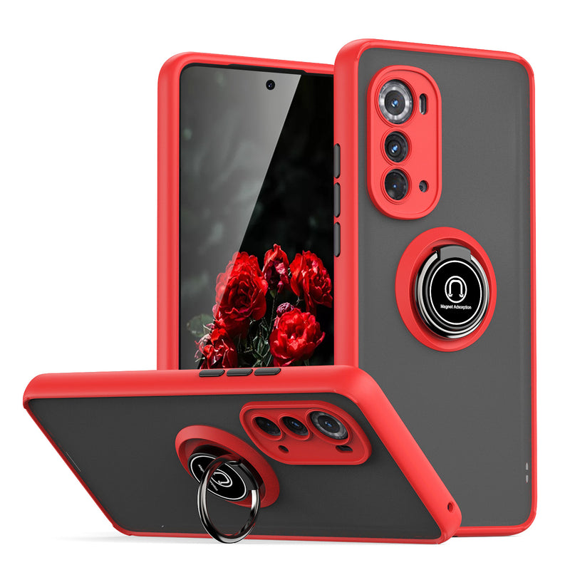 TJS "Define" Ring Kickstand Phone Case for Motorola Edge 5G 2022